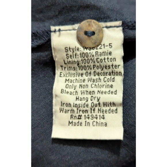 Johnny Was Workshop sz L Maxi Dress asymmetric hem blue button front tank 4035 - Picture 8 of 8